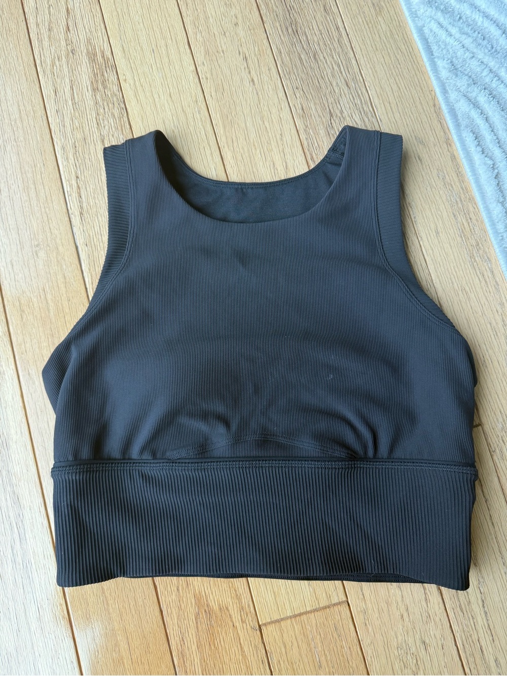lululemon athletica Black Ribbed High-Neck Crop Tank